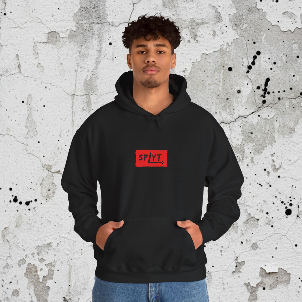 SPLYT Heavy Blend Hoodie - Black & Red