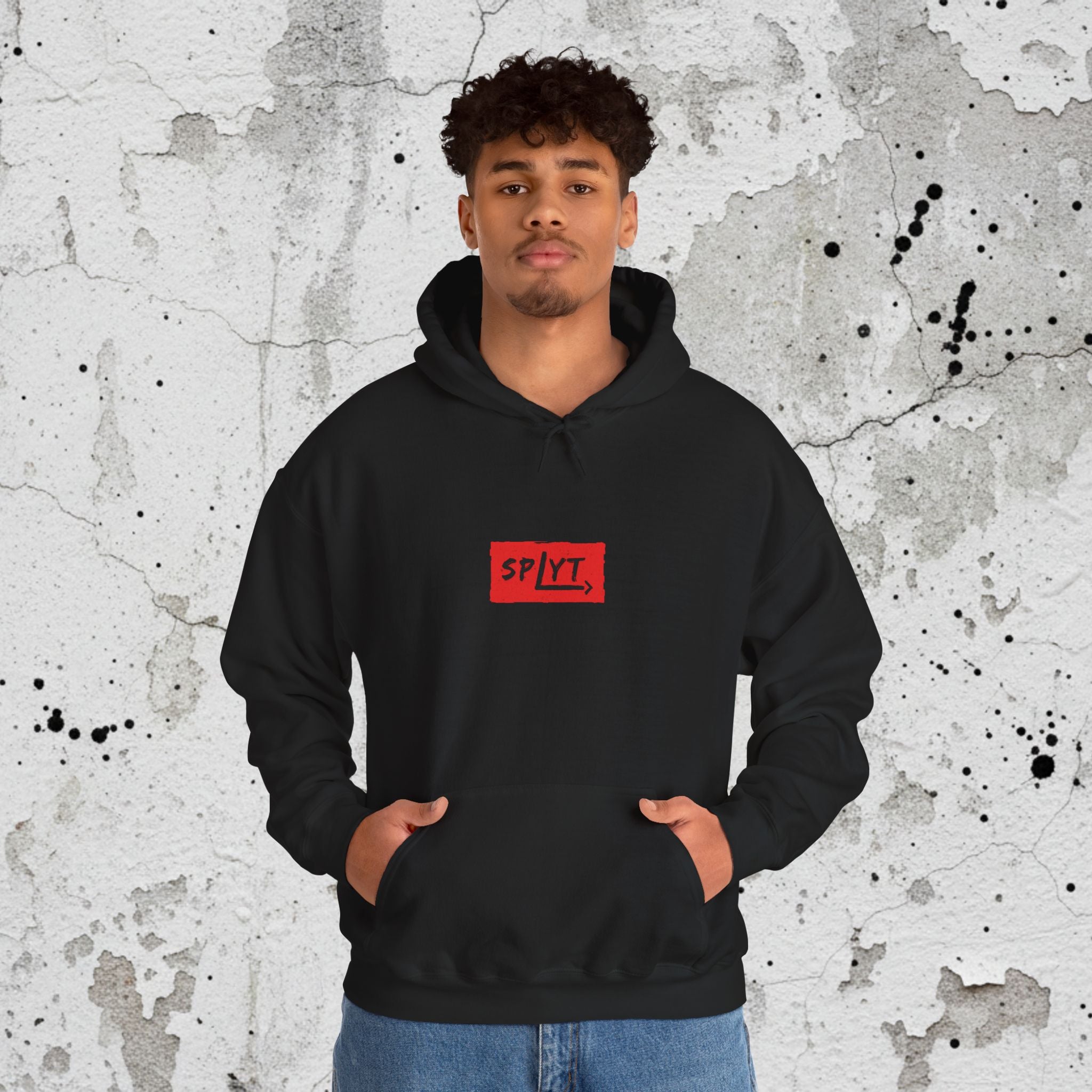 SPLYT Heavy Blend Hoodie - Black & Red