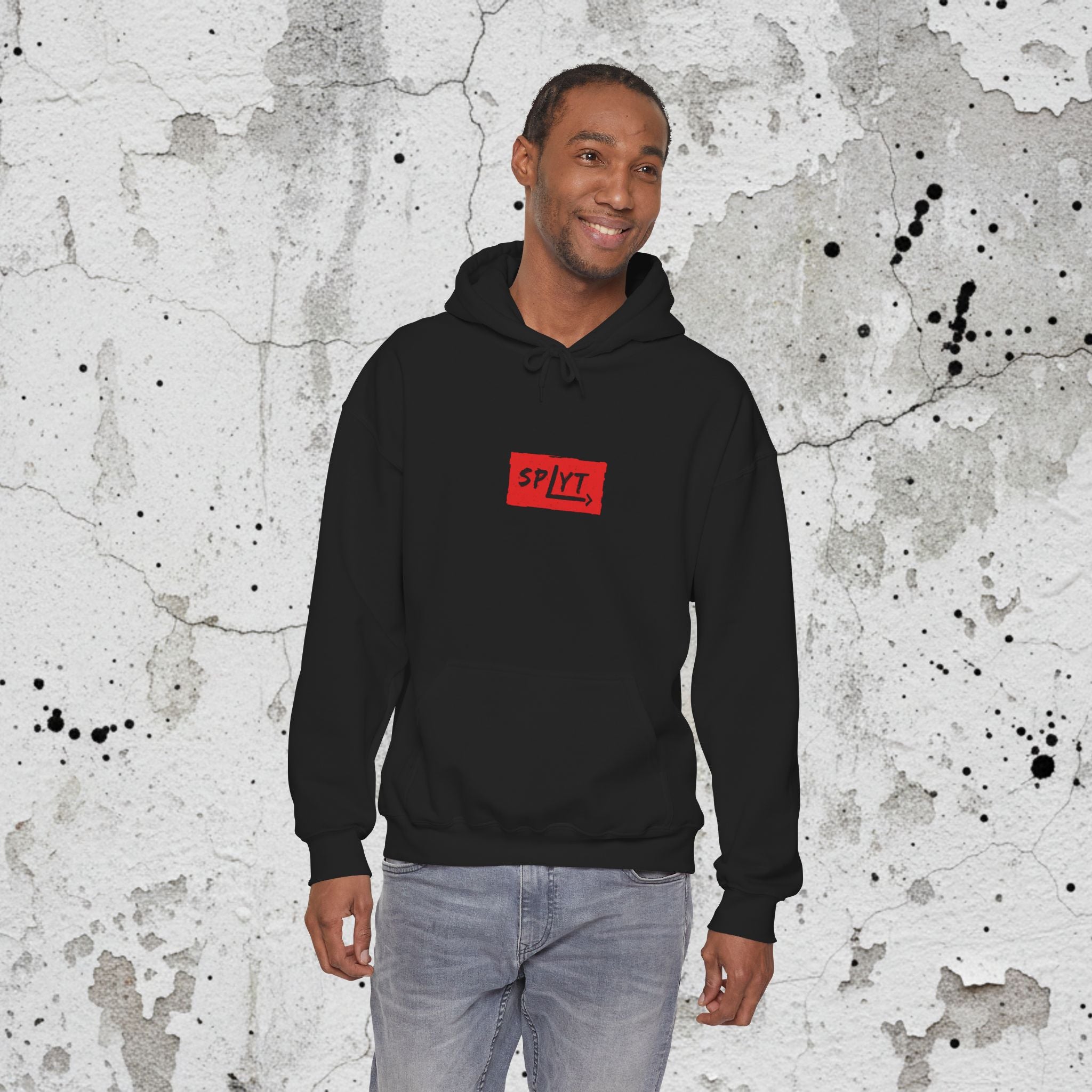 SPLYT Heavy Blend Hoodie - Black & Red