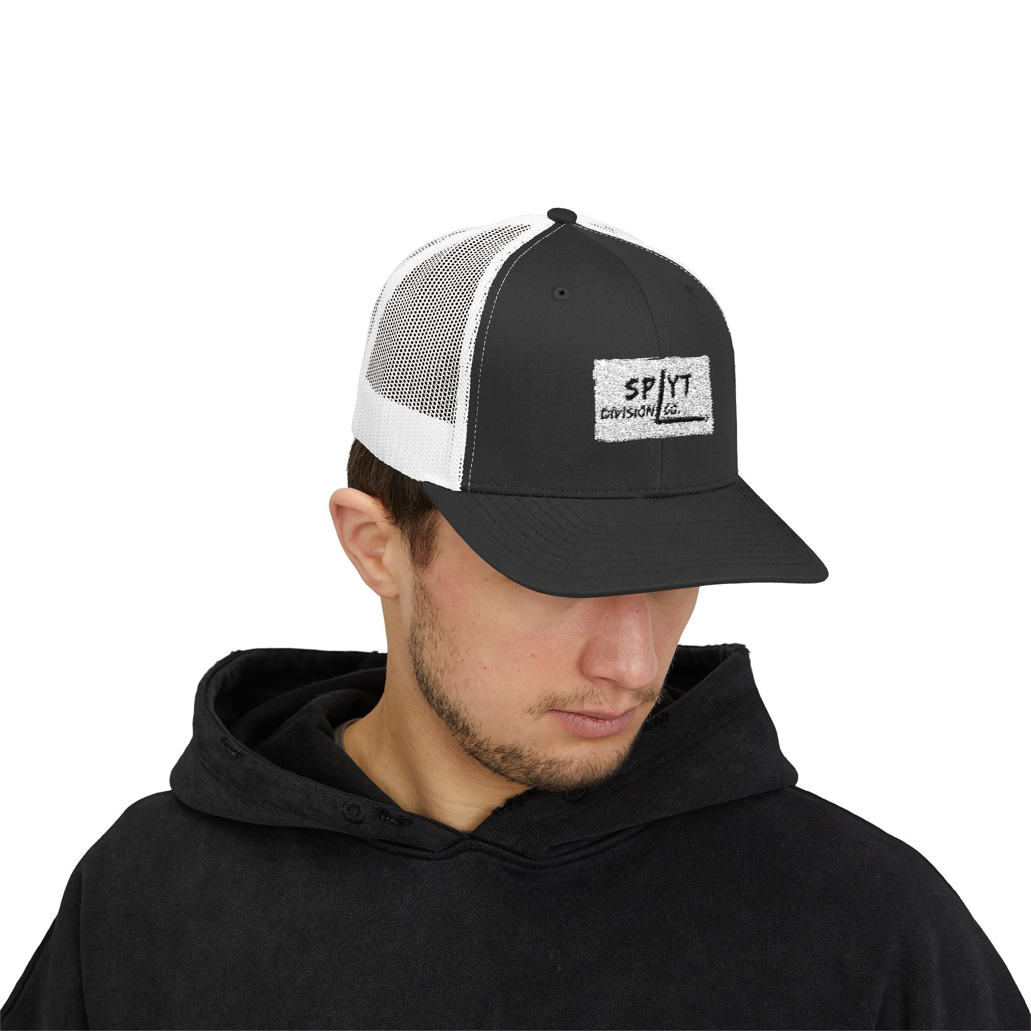 SPLYT DIVISION Essential Snapback Trucker Cap - Black / White