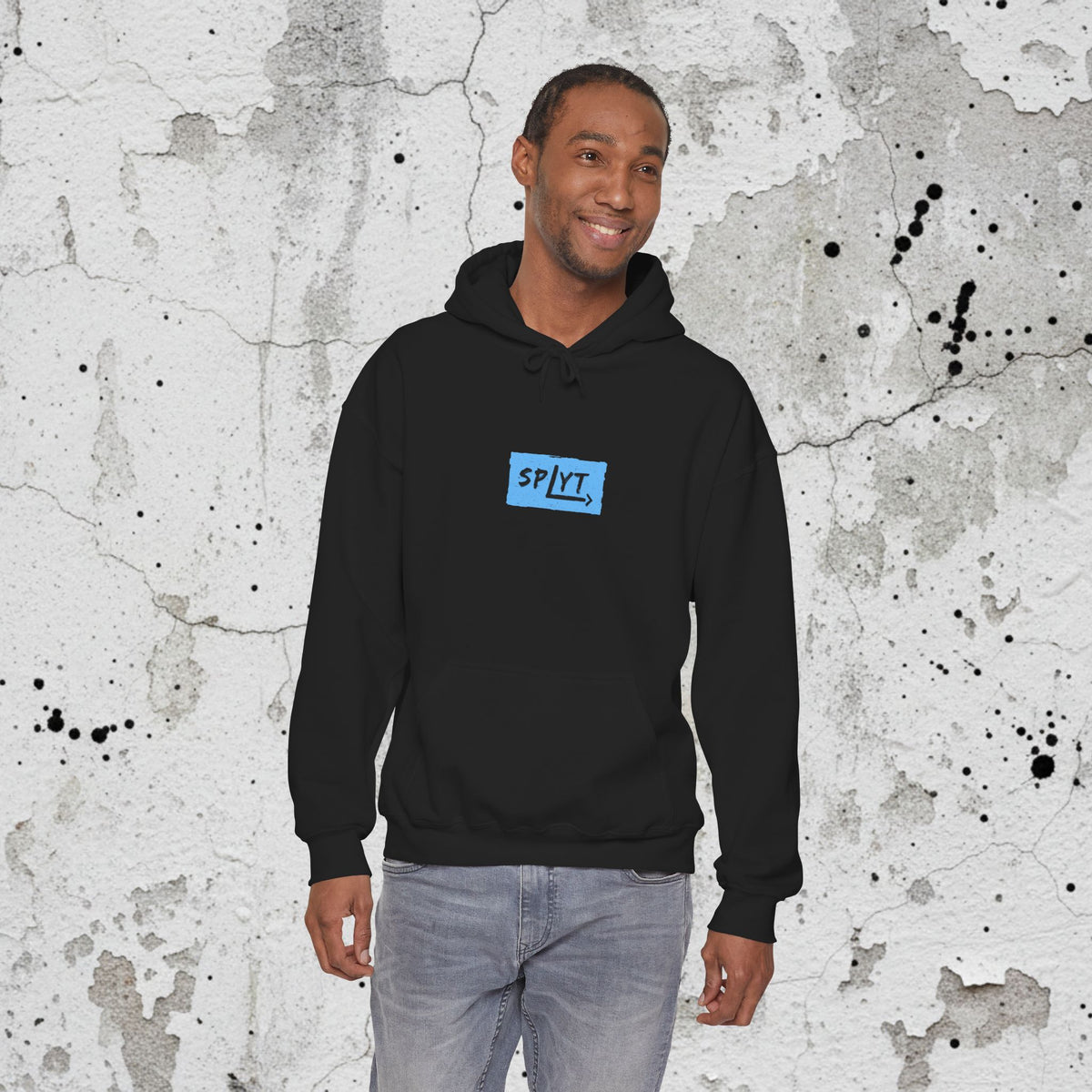 SPLYT Heavy Blend Hoodie - Black & Blue