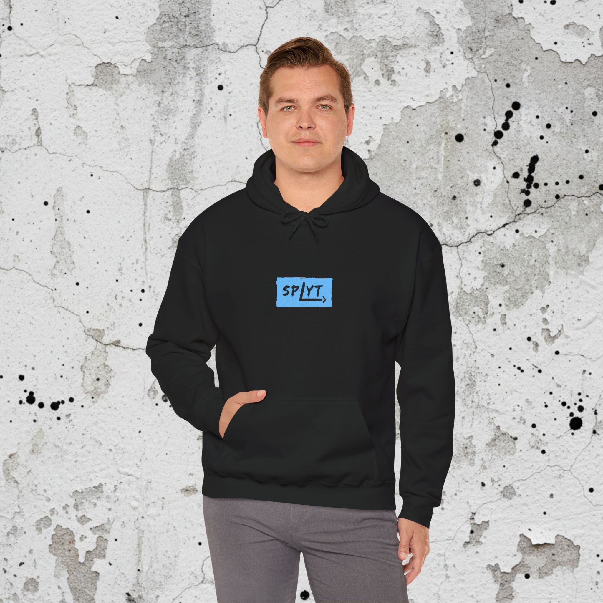 SPLYT Heavy Blend Hoodie - Black & Blue