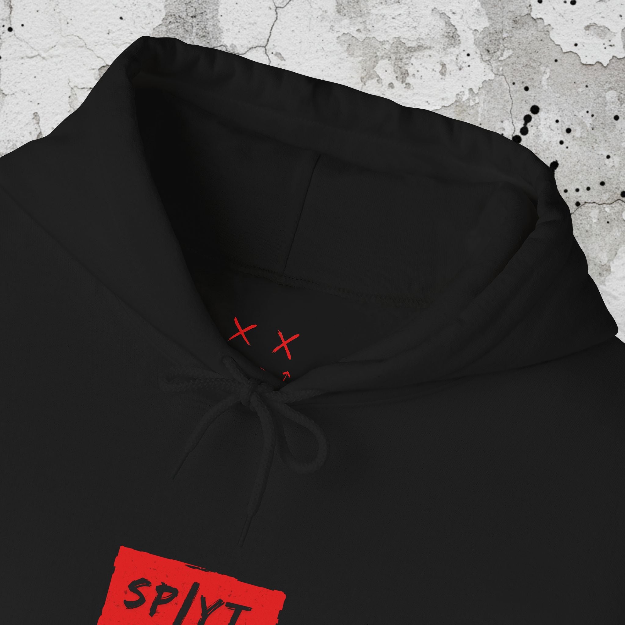 SPLYT Heavy Blend Hoodie - Black & Red