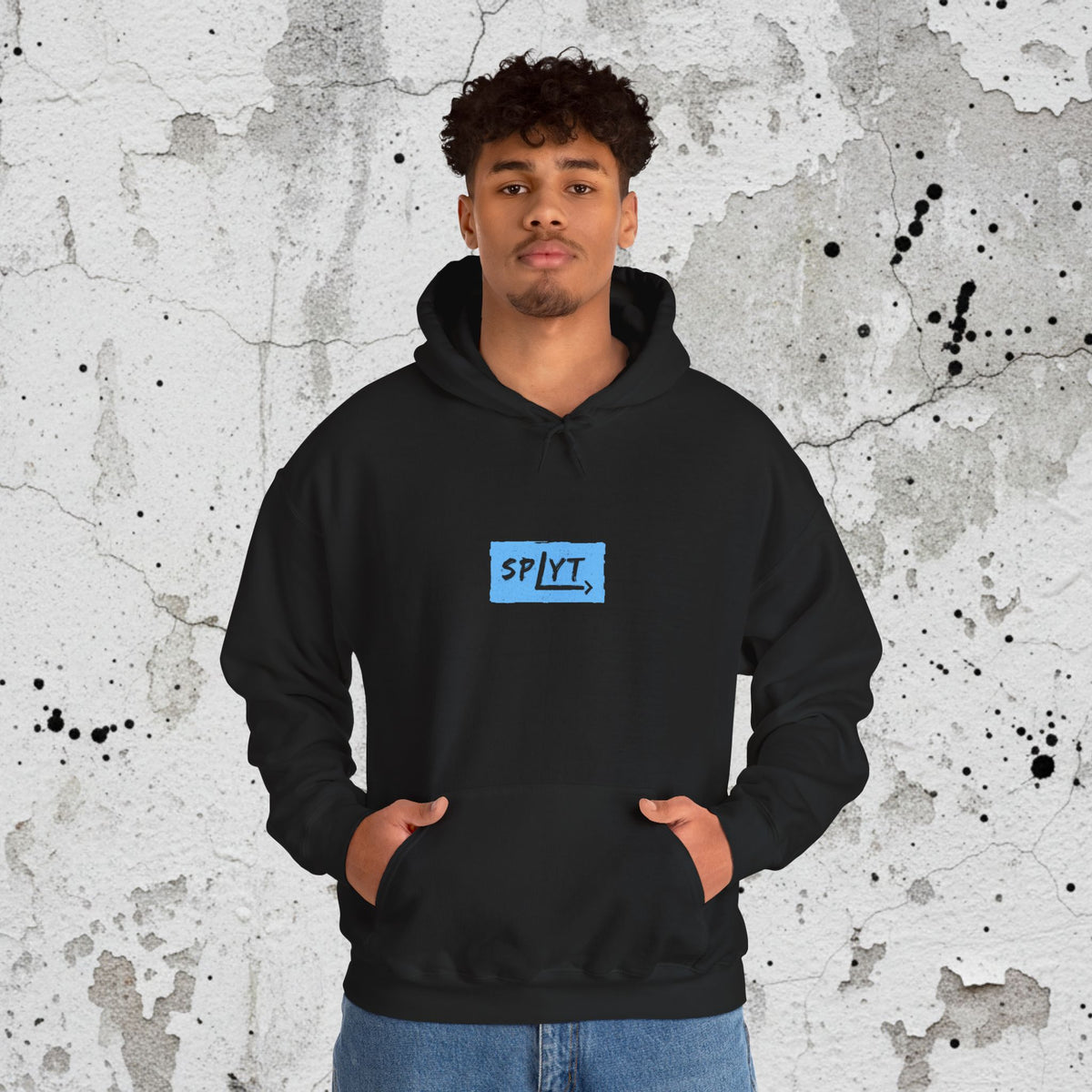 SPLYT Heavy Blend Hoodie - Black & Blue